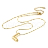 Ion Plating(IP) Initial Letter 304 Stainless Steel Pendant Necklaces NJEW-R265-05G-L-2