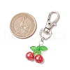 Cherry Copper Wire Wrapped Glass Pearl Pendant Decorations HJEW-JM03024-02-3