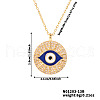 Bohemian Brass Micro Pave Clear Cubic Zirconia & Enamel Bule Evil Eye Pendant Necklaces ES8958-1-4