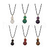 Natural Mixed Stone Gourd Pendant Necklaces NJEW-JN05246-2