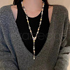 Alloy & Glass Pearl Round Beaded Y Necklaces for Women FS-WGF55A0-02-1