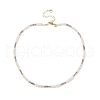 Natual Gemstone & Rainbow Moonstone Beaded Necklace for Women NJEW-JN04173-5