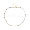 Natual Gemstone & Rainbow Moonstone Beaded Necklace for Women NJEW-JN04173-5