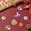 30Pcs 5 Styles Halloween Theme Alloy Enamel Pendants ENAM-CJ0005-10-6