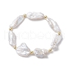 Natural Keshi Pearl Stretch Bracelets for Women BJEW-JB10244-1