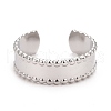 Non-Tarnish 304 Stainless Steel Flat Open Cuff Ring for Women RJEW-C025-10P-2