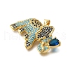 Rack Plating Brass Micro Pave Cubic Zirconia Pendants ZIRC-F142-02G-2