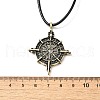 Alloy Viking Compass Pendant Necklaces NJEW-H064-01AB-3