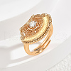 Brass Pave Cubic Zirconia Adjustable Finger Rings for Women GF5911-1-1