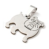 Non-Tarnish 304 Stainless Steel Pendants STAS-NH0001-01B-P-2