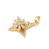 Brass Micro Pave Cubic Zirconia Rotating Pendants KK-M323-01B-G-2