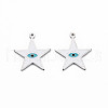 304 Stainless Steel Enamel Pendants STAS-S117-027-2