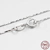 Anti-Tarnish Rhodium Plated 925 Sterling Silver Coreana Chain Necklaces STER-M086-17A-4