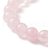 Natural Rose Quartz Round & Heart & Chips Beaded Stretch Bracelet BJEW-TA00194-5