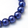 Baking Painted Pearlized Glass Pearl Round Bead Strands HY-Q003-4mm-19-2