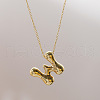 Brass Chunky Initial Pendant Necklaces WG97A63-23-1
