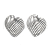 Non-Tarnish 304 Stainless Steel Heart Ear Studs for Women EJEW-P234-18P-1