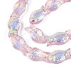 Transparency Electroplate Glass Beads Strands GLAA-T023-40A-05-3