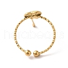 Ion Plating(IP) 304 Stainless Steel Heart Open Cuff Rings for Women RJEW-H136-03G-3