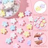 30Pcs 5 Colors Luminous & UV Plating Opaque Acrylic Flower Beads SACR-CJ0001-74-3