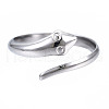 Non-Tarnish 304 Stainless Steel Snake Wrap Open Cuff Ring for Women RJEW-T023-76P-1