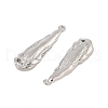 Brass Textured Teadrop Links Connector Charms KK-L223-014P-2