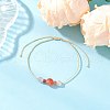 Natural Carnelian & Malaysia Jade Beads Braided Bead Bracelets for Women BJEW-JB11983-1