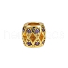 Hollow Barrel Rack Plating Brass Cubic Zirconia European Beads KK-L236-06G-1