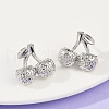 Cherry Brass Stud Earrings EJEW-F895-18P-2