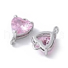 Brass Pave Cubic Zirconia Connector Charms KK-F892-53P-10-2