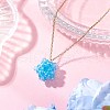 Handmade Glass Seed Beaded Star Pendant 304 Stainless Steel Cable Chain Necklaces for Women NJEW-MZ00118-04-1