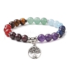 Chakra Gemstone Beaded Stretch Bracelets BJEW-JB10204-03-1