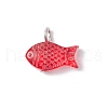 Fish Spray Painted Glass Pendants PALLOY-JF03779-3