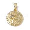 Rack Plating Brass Cubic Zirconia Pendants KK-M236-06G-1