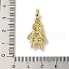 Rack Plating Brass Micro Pave Clear Cubic Zirconia Pendants KK-R158-02C-G-3