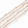 Brass Coated Iron Curb Chain Necklace Making MAK-T006-01RG-2