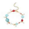 Dyed Synthetic Turquoise Beads Charm Bracelets BJEW-JB11852-01-2