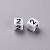 Opaque White Acrylic Beads X-MACR-T038-13-2