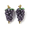 304 Stainless Steel with Handmade Lampwork Pendants STAS-Q352-02G-D-1