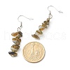 Natural Labradorite Chip Beads Dangle Earrings EJEW-JE04649-07-3