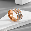 304 Stainless Steel Crystal Rhinestone Finger Rings FS-WG432ED-15-1