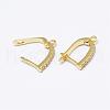 Brass Micro Pave AAA Cubic Zirconia Ear Harp Hoop Earring Findings KK-F699-04G-NR-2