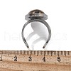 Oval Natural Leopard Skin Jasper Finger Rings RJEW-M062-02P-16-3