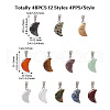 Fashewelry 48Pcs 12 Styles Natural Gemstone Pendants G-FW0001-30-4