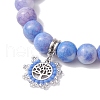 2Pcs 2 Colors 10.5mm Round Opaque Crackle Glass Beaded Stretch Bracelet Sets BJEW-MZ00081-4