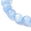 Dyed Natural Selenite Round Beaded Stretch Bracelet BJEW-JB09414-4