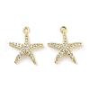 Brass Micro Pave Clear Cubic Zirconia Pendants ZIRC-P120-05G-1