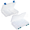 SUPERFINDINGS 2 Sets 2 Style Removable Rectangle PP Plastic Fishing Tackle Boxes CON-FH0001-45-1