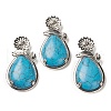 Natural Turquoise Pendants G-A031-02P-10-1