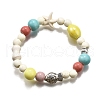 Porcelain Beads & Synthetic Howlite Beads Stretch Bracelets for Women BJEW-D307-02C-2